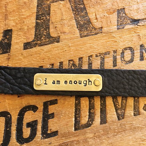 I Am Enough Leather Bracelet
