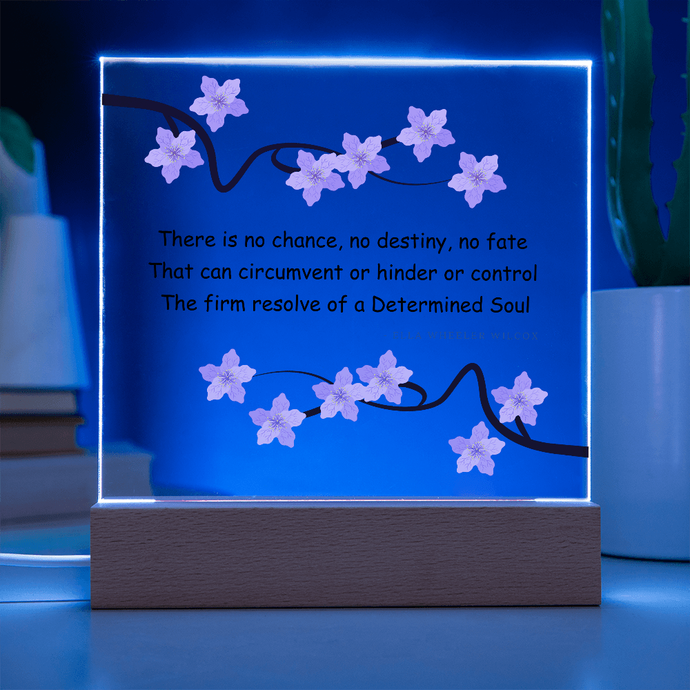 Inspirational Gift for Women – “Determined Soul” LED Acrylic Plaque – Empowering Desk Decor - Absolutely Positively Me