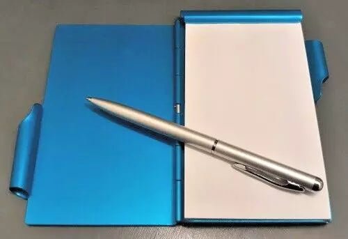 "Livin’ the Sweet Life" Blue Funny Dog Lollipop Metal Pocket Notepad & Pen – Cute & Refillable Gift for Dog Lovers