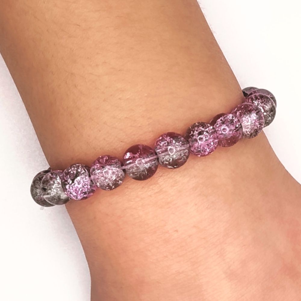 Purple Crackle Beads