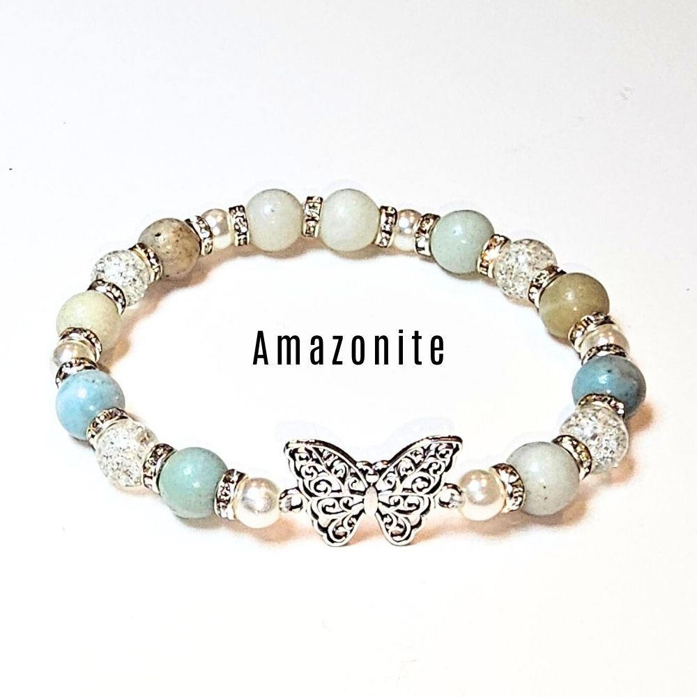 Amazonite Butterfly Bracelet
