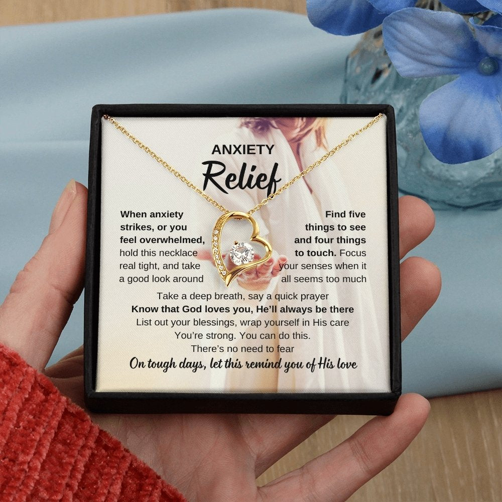 Christian Anxiety Gold Heart necklace 