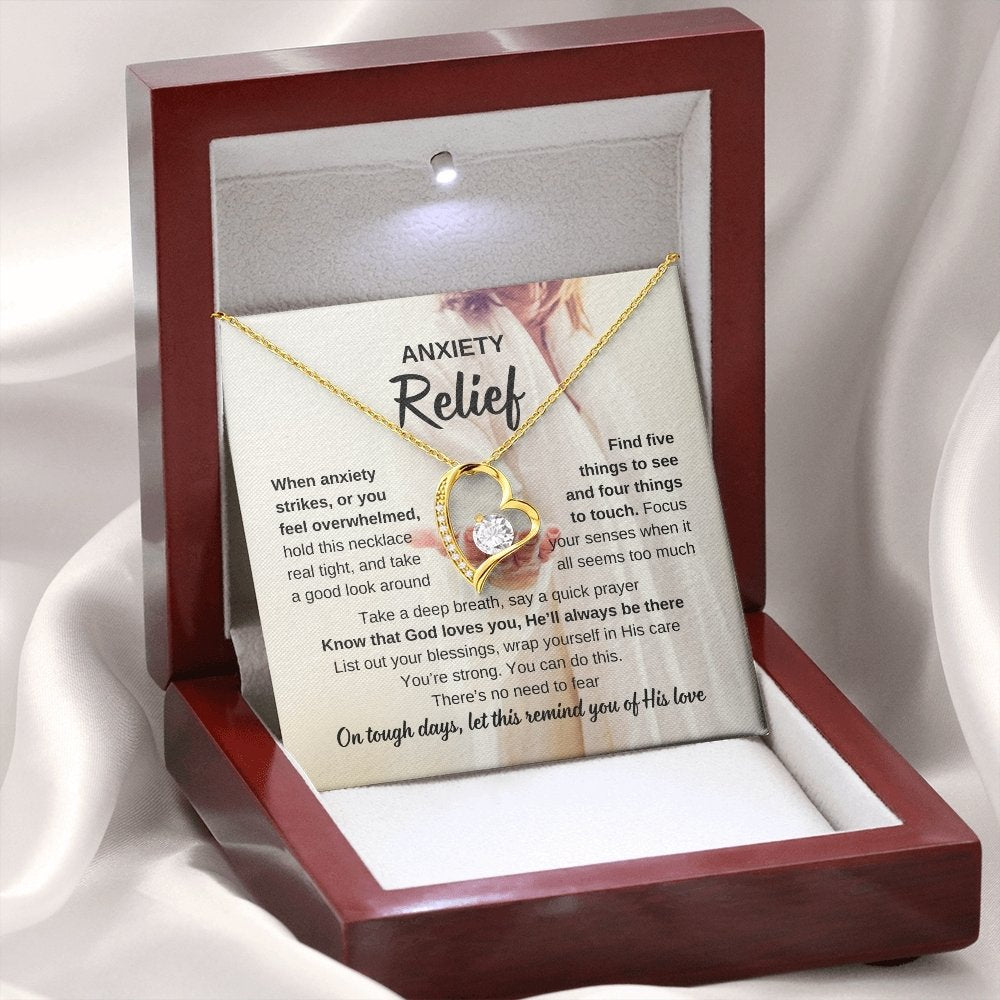 Christian Anxiety Gold Heart necklace  lux
