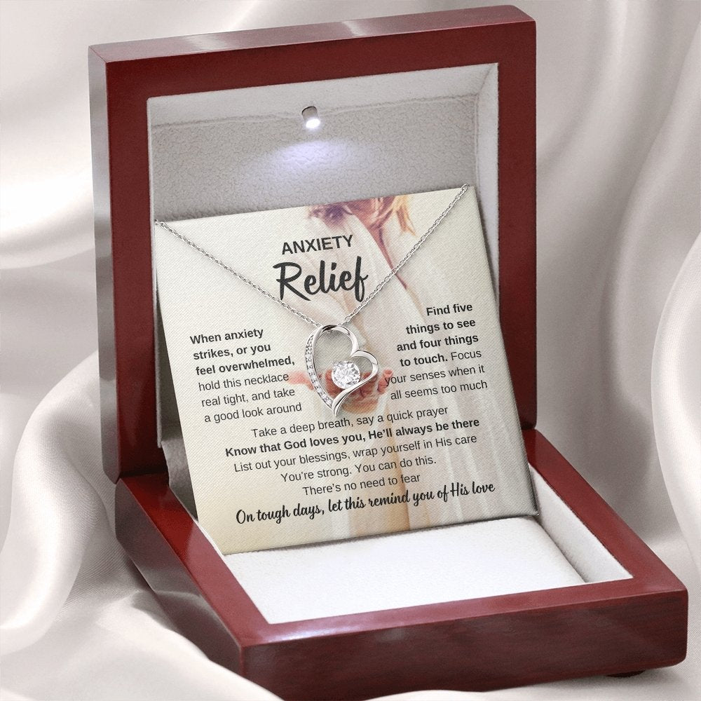 Christian Anxiety Silver Heart necklace lux