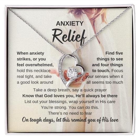 Christian Anxiety silver heart necklace 