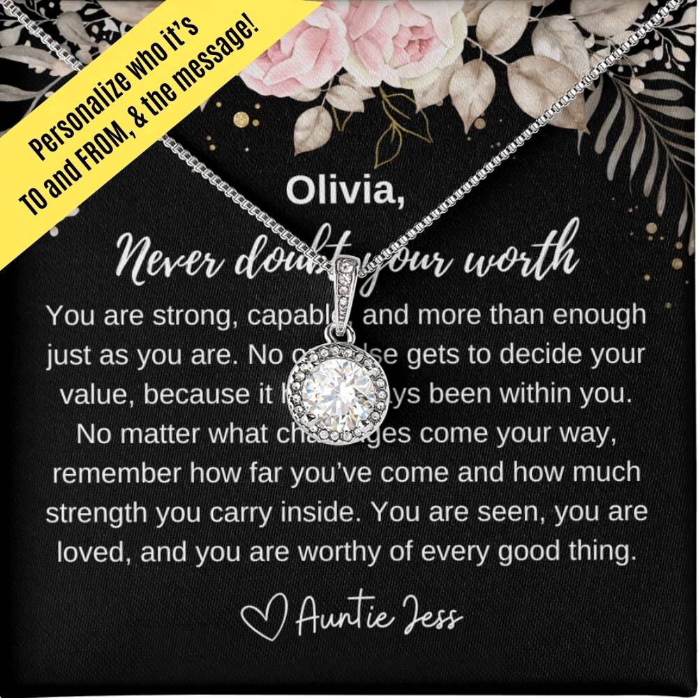 Custom Never Doubt Worth Necklace