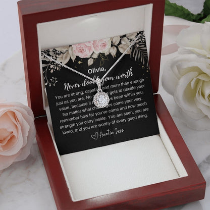 Custom Never Doubt Worth Necklace Lux