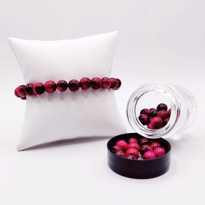 Goal Tracker Fuchsia Tiger's Eye Beads