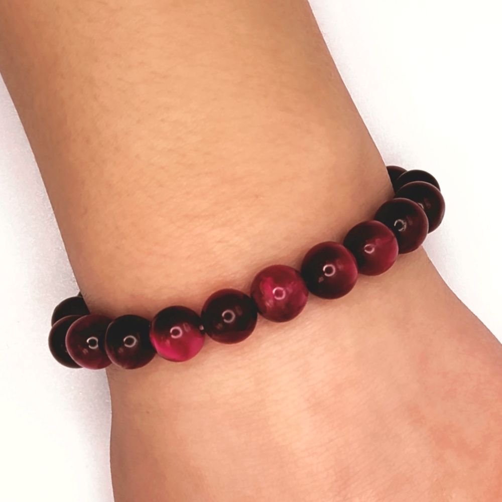 Goal Tracker Fuchsia Tiger's Eye Beads2