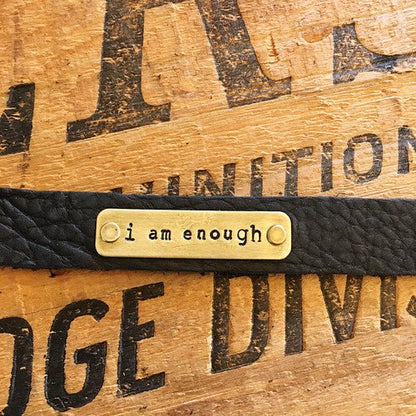 I Am Enough Leather Bracelet 