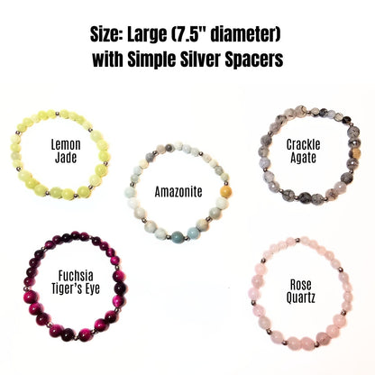 Large silver and natural gemstone bracelet 