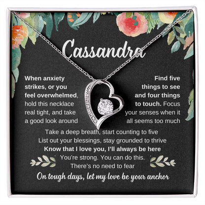 Personalized anxiety support necklace example