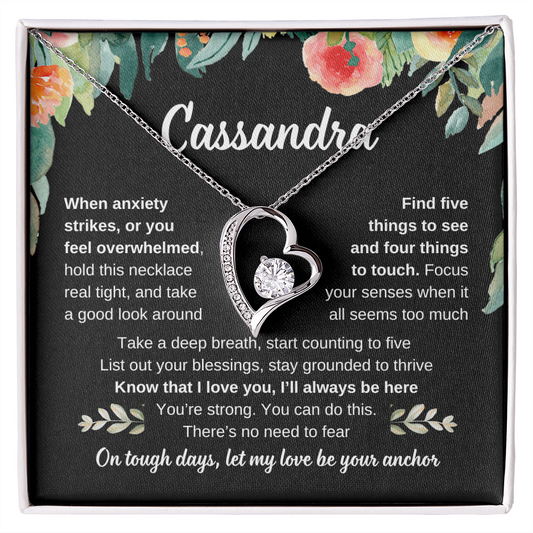 Personalized anxiety support necklace example