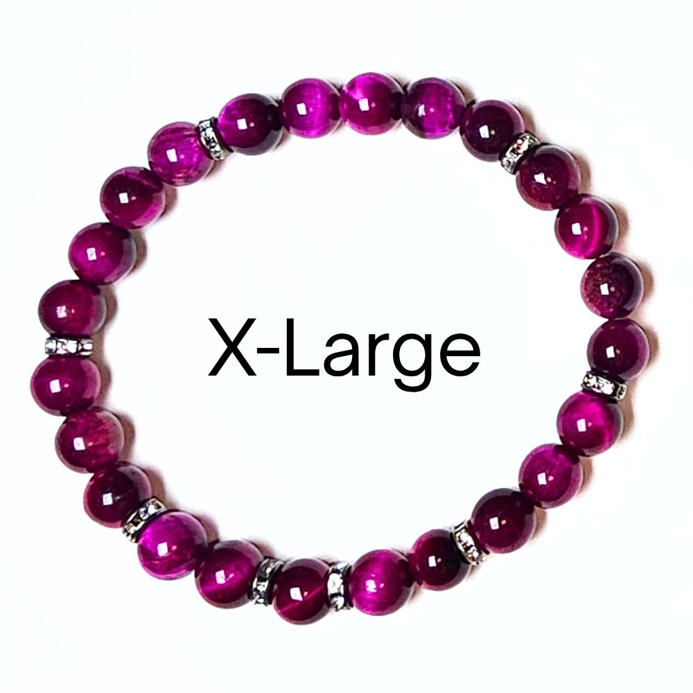 x large fuchsia tigers eye bracelet