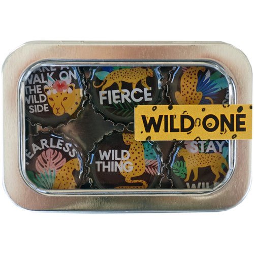"Wild One" Cheetah Jungle Theme Fridge Magnet 