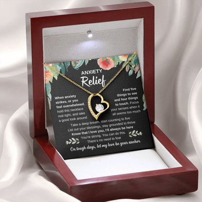 anxiety gold heart pendant lux box
