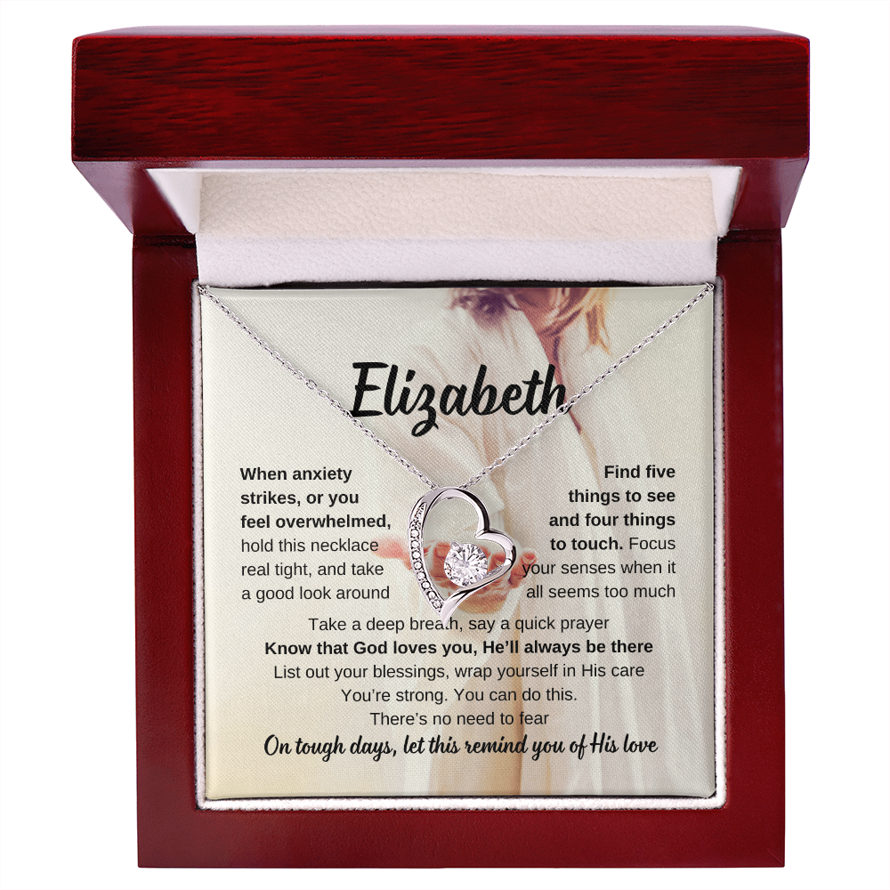 Personalized Christian Support Necklace for Anxiety, Stress, Overwhelm