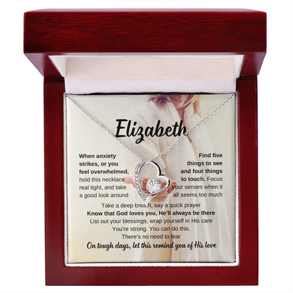 Personalized Christian Support Necklace for Anxiety, Stress, Overwhelm