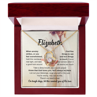 Personalized Christian Support Necklace for Anxiety, Stress, Overwhelm