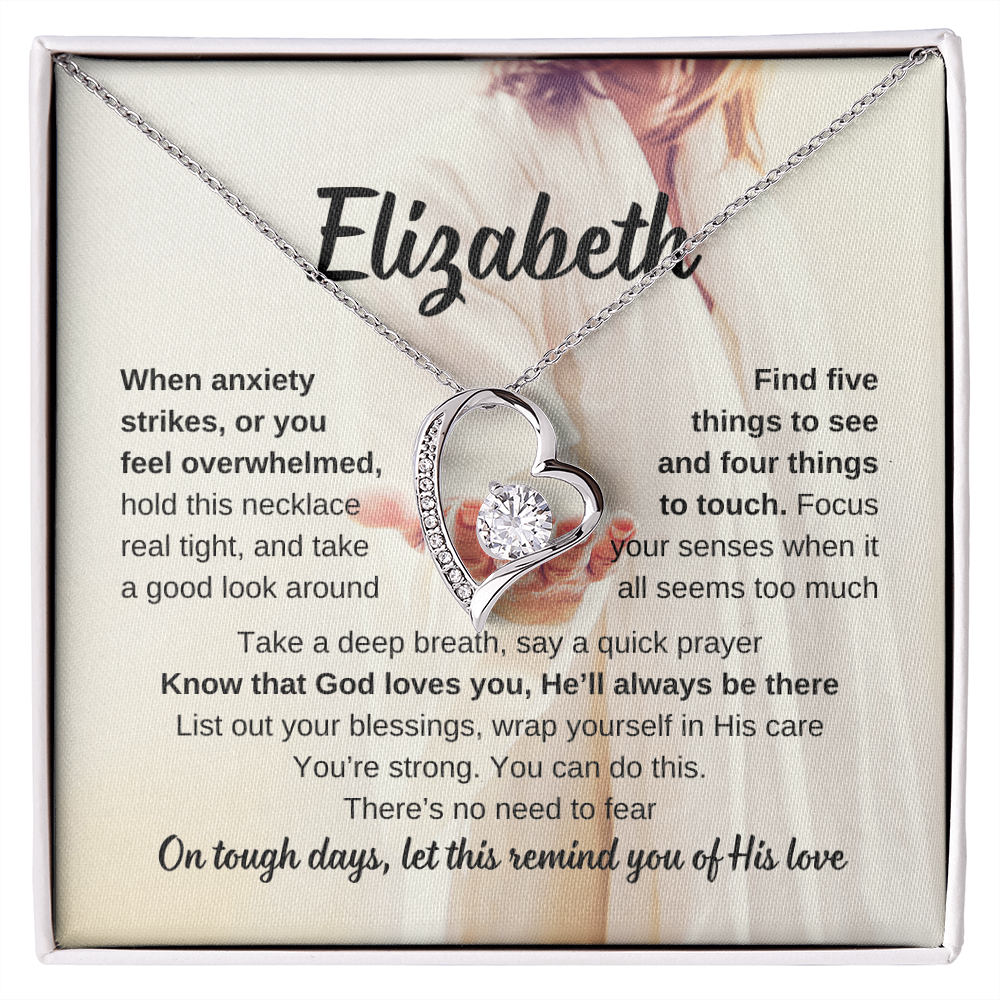 Personalized Christian Support Necklace for Anxiety, Stress, Overwhelm