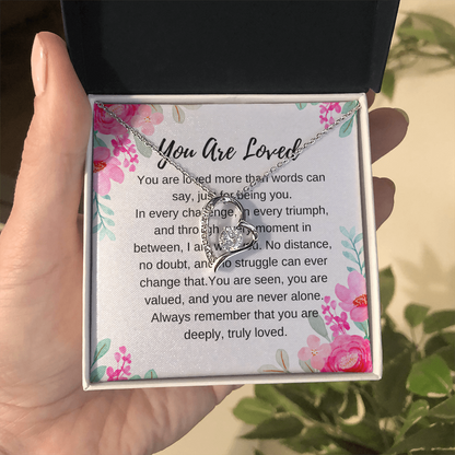 YOU ARE LOVED heart necklace