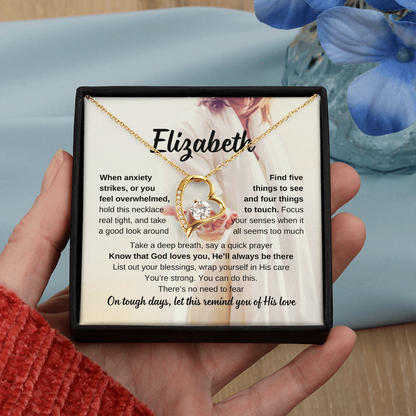 Personalized Christian Support Necklace for Anxiety, Stress, Overwhelm