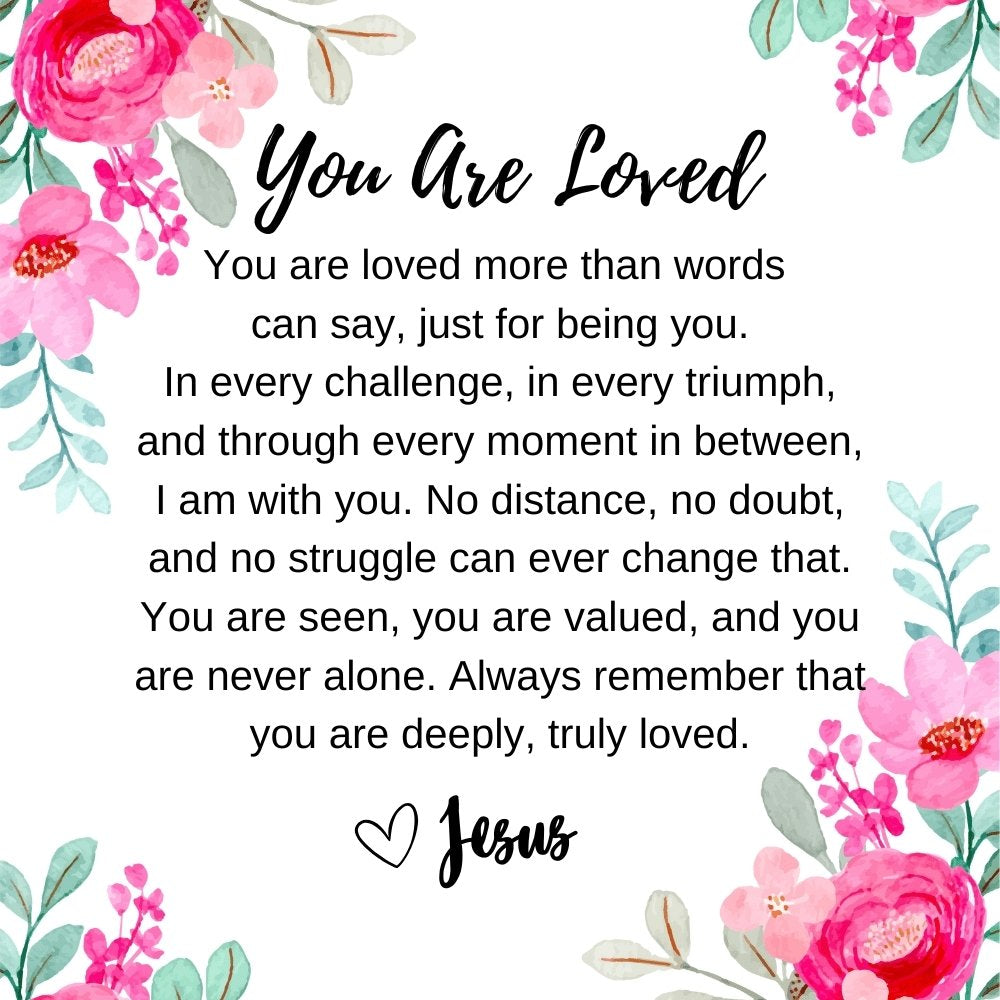 christian you are loved message card