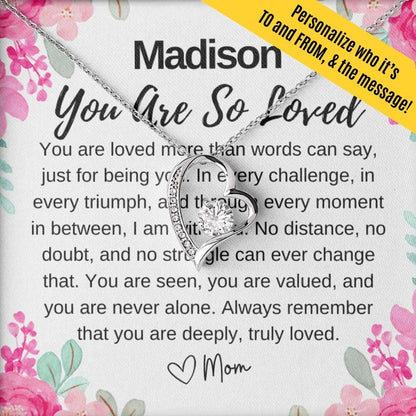 custom you are loved necklace