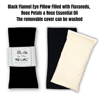flannel eye pillow - rose with removable cover