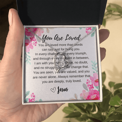Heart - Shaped “You Are Loved” Necklace – Faith - Based Christian Gift for Women with Message from Jesus