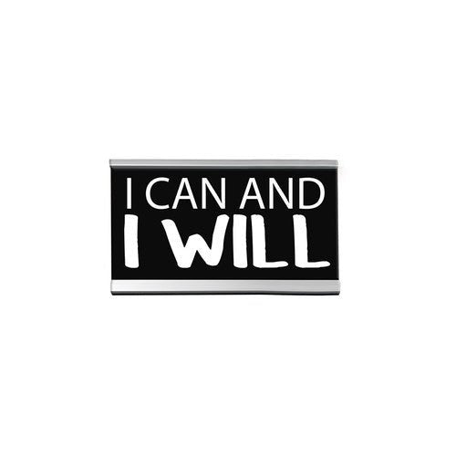 "I Can and I Will" Desk Sign – Motivational Black Office Nameplate – Inspirational Desk Decor for Students, Entrepreneurs,
