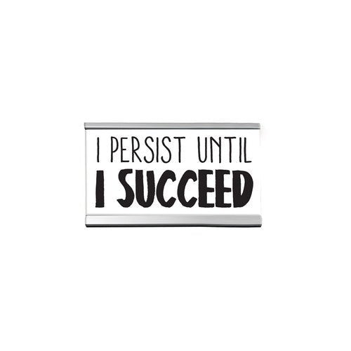 I Persist Until I Succeed Desk Sign – Motivational White Office Nameplate – Inspirational Desk Decor for Entrepreneurs,