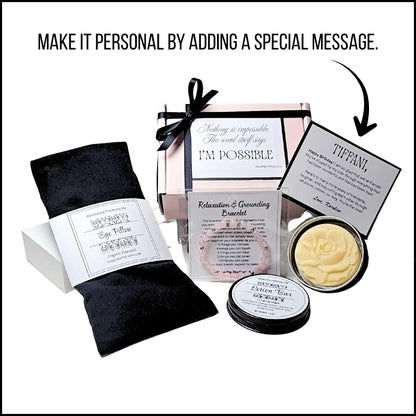 unscented calming grounding set with pink bracelet