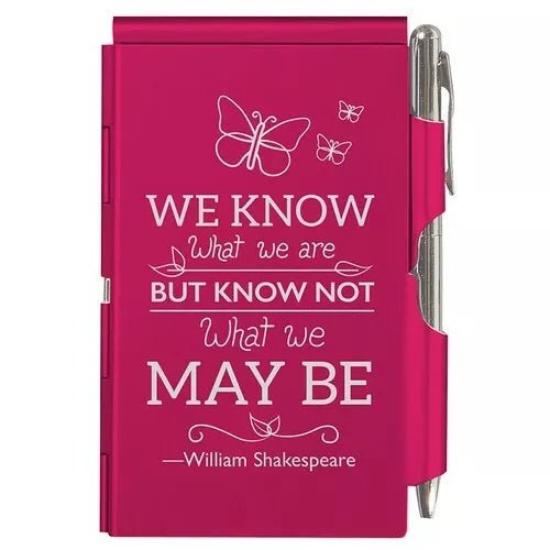 "We Know What We Are" Shakespeare Engraved Metal Pocket Notepad & Pen – Elegant Inspirational Gift - Absolutely Positively Me
